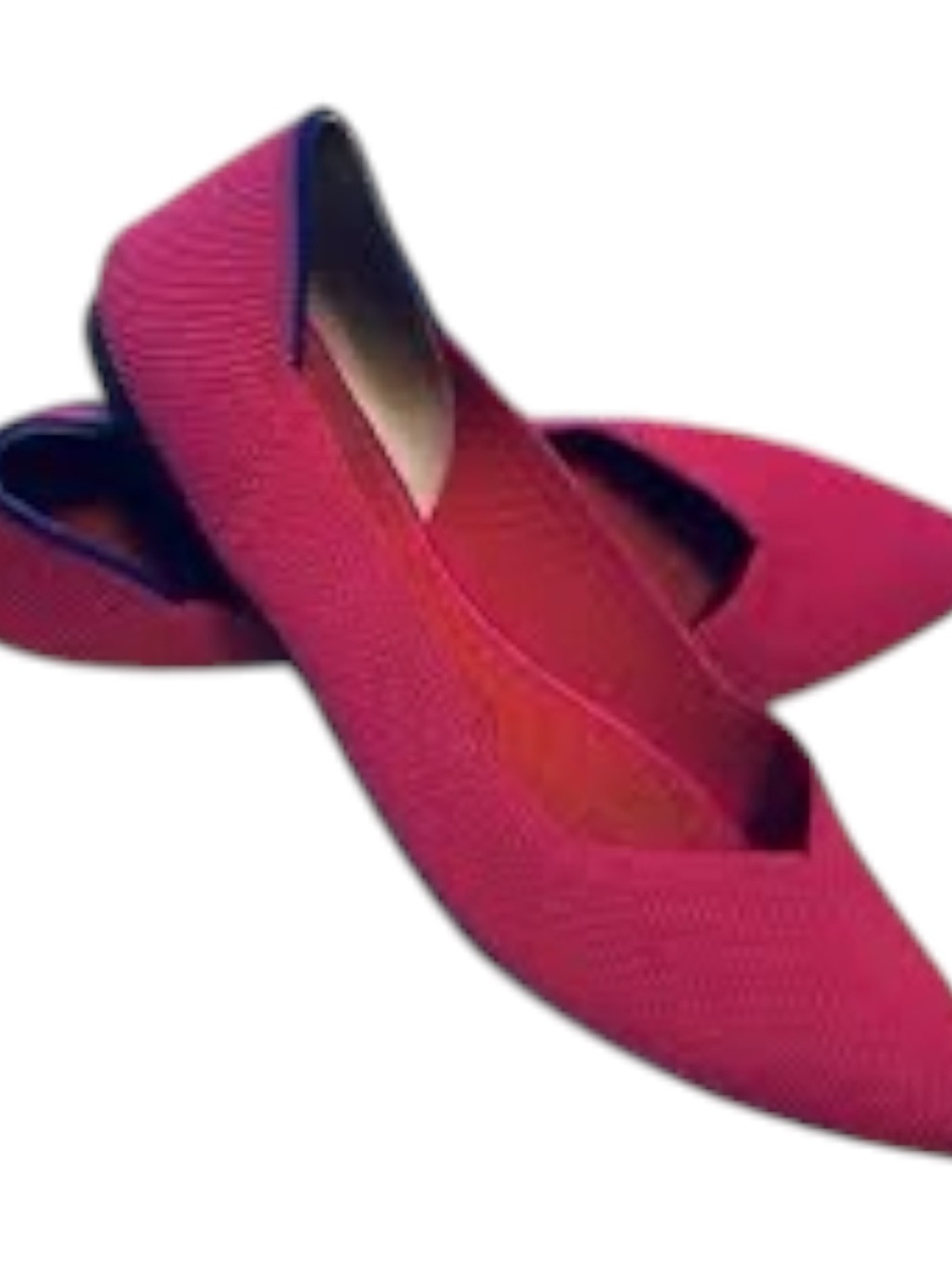 Rothy's The Point Knit Pointed Toe Flat Slip-On Shoe, Hot Pink,Royal,Orange W 10